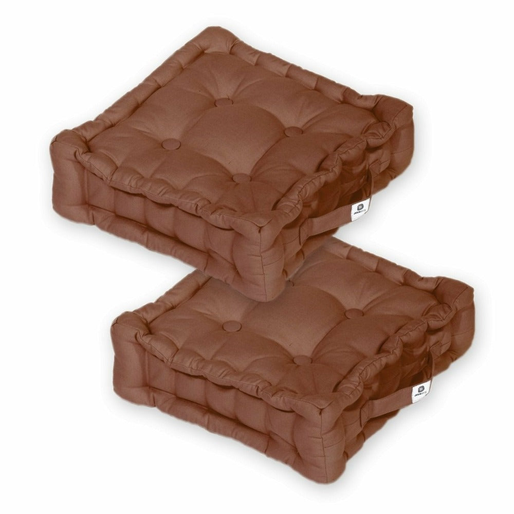  Coussin De Sol Lot De 2 - 40 X 40 Cm Rouille