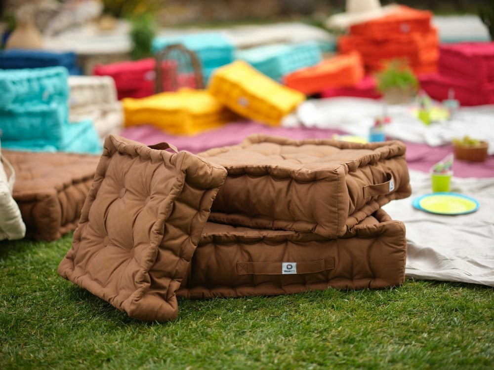  Coussin De Sol Lot De 2 - 40 X 40 Cm Rouille