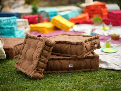  Coussin De Sol Lot De 2 - 40 X 40 Cm Rouille