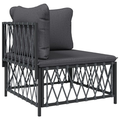 VIDAXL Salon De Jardin 7 Pcs Avec Coussins Anthracite Acier