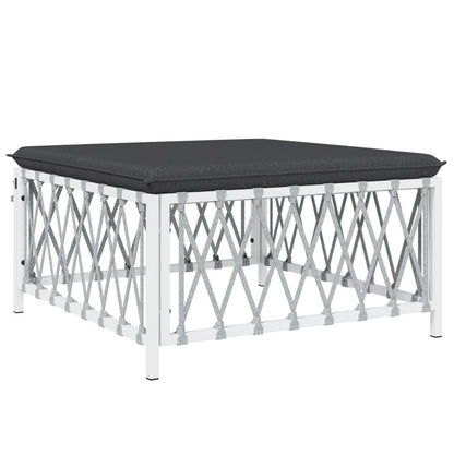 VIDAXL Salon De Jardin 8 Pcs Avec Coussins Blanc Acier