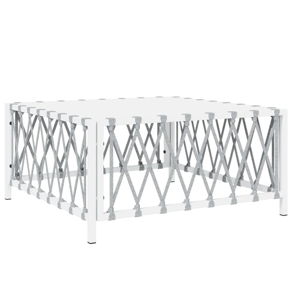 VIDAXL Salon De Jardin 8 Pcs Avec Coussins Blanc Acier