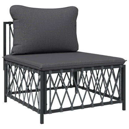 VIDAXL Salon De Jardin 8 Pcs Avec Coussins Anthracite Acier