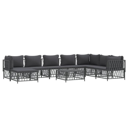 VIDAXL Salon De Jardin Avec Coussins 9 Pcs Anthracite Acier