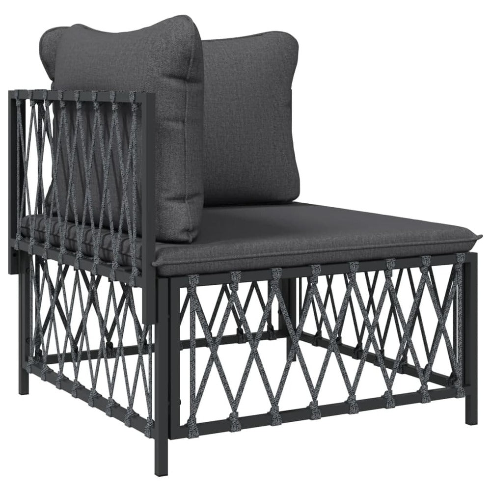 VIDAXL Salon De Jardin Avec Coussins 9 Pcs Anthracite Acier