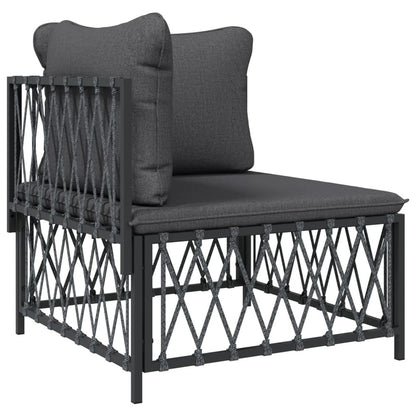 VIDAXL Salon De Jardin Avec Coussins 9 Pcs Anthracite Acier