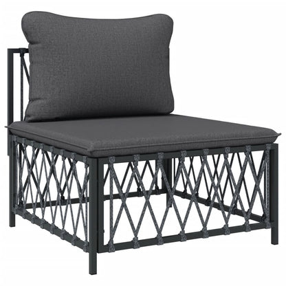 VIDAXL Salon De Jardin Avec Coussins 9 Pcs Anthracite Acier