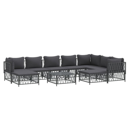 VIDAXL Salon De Jardin Avec Coussins 10 Pcs Anthracite Acier