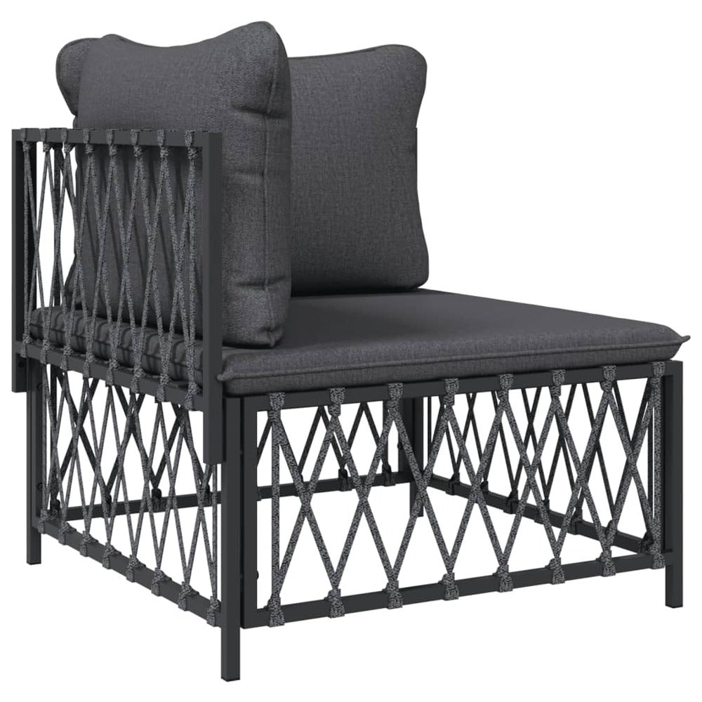 VIDAXL Salon De Jardin Avec Coussins 10 Pcs Anthracite Acier