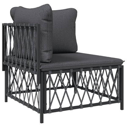 VIDAXL Salon De Jardin Avec Coussins 10 Pcs Anthracite Acier