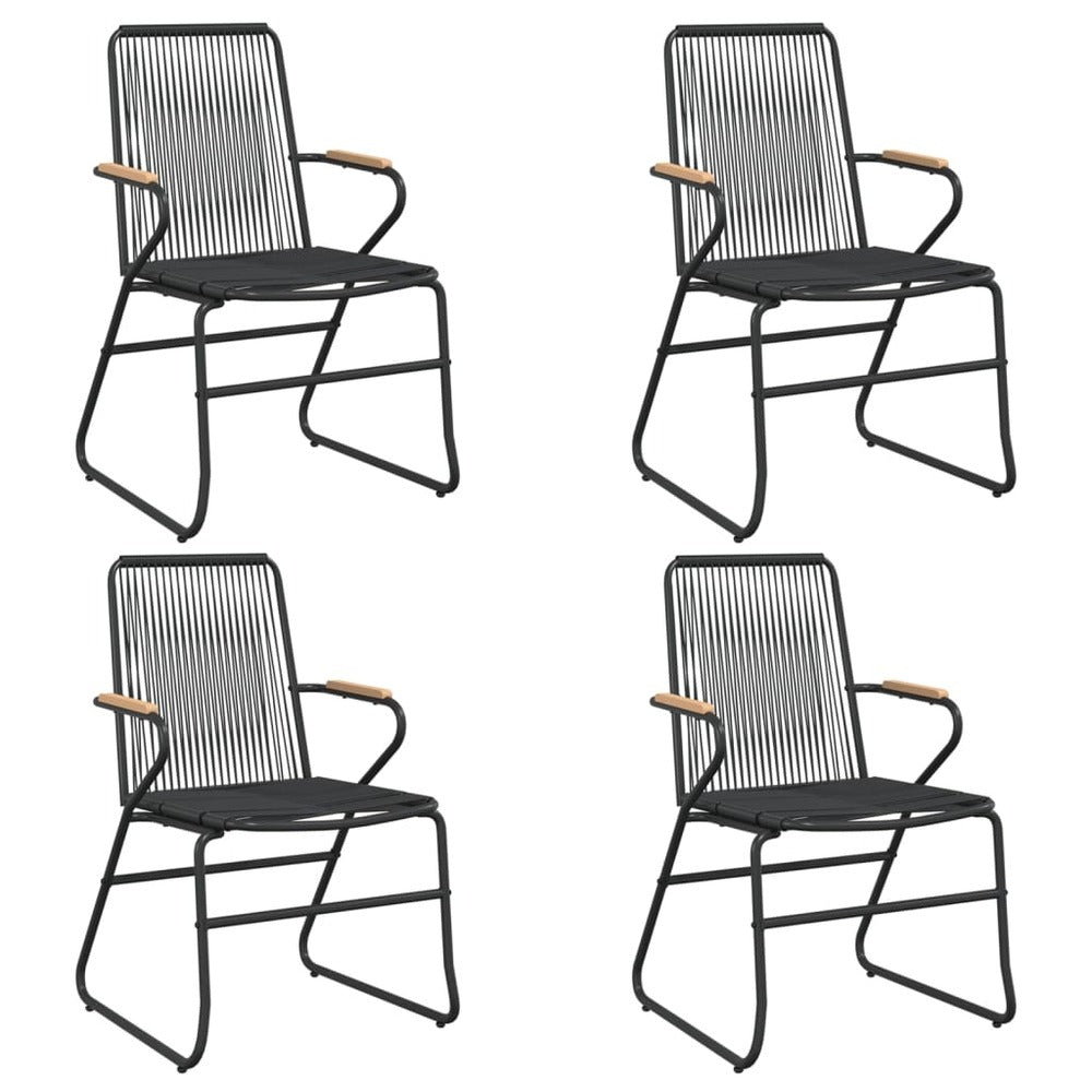 VIDAXL Chaises De Jardin 4 Pcs Noir 58x59x85,5 Cm Rotin Pvc
