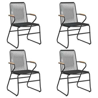VIDAXL Chaises De Jardin 4 Pcs Noir 58x59x85,5 Cm Rotin Pvc