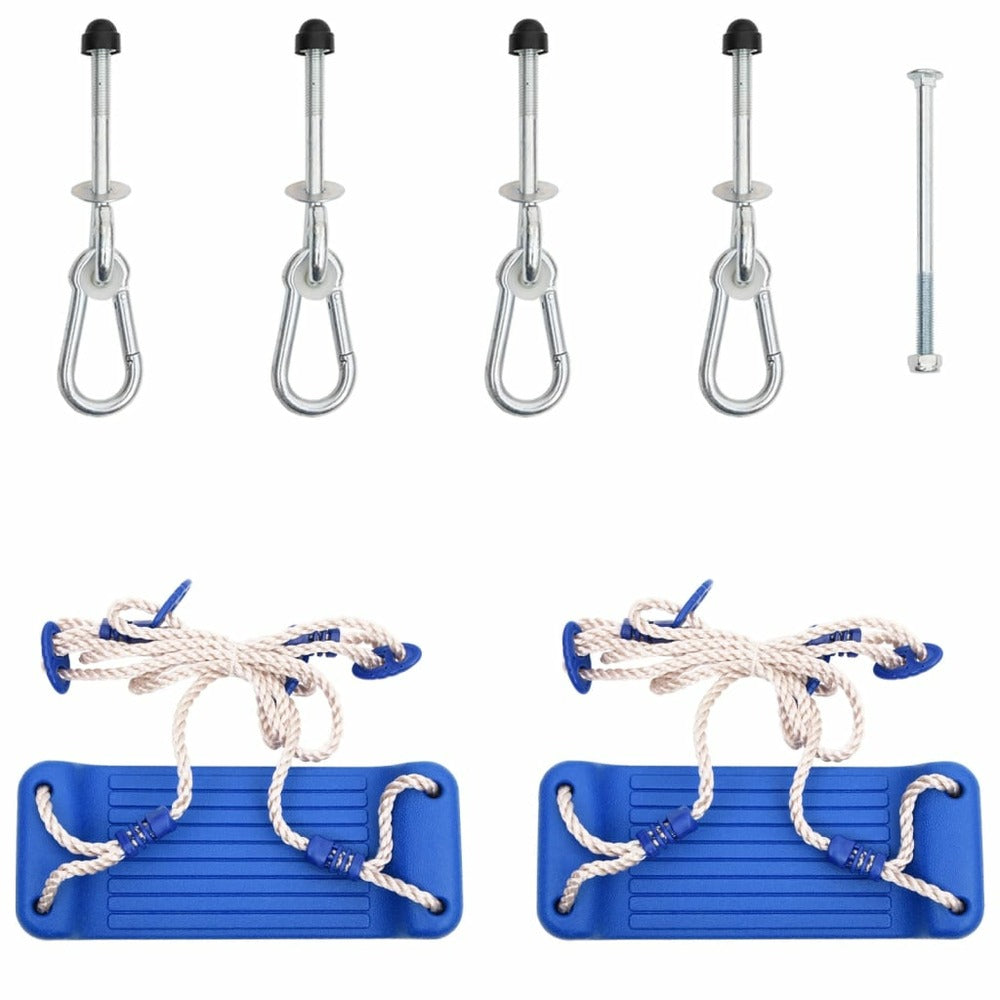 VIDAXL Sièges De Balançoire Avec Pierres D'escalade 2 Pcs Bleu Pe