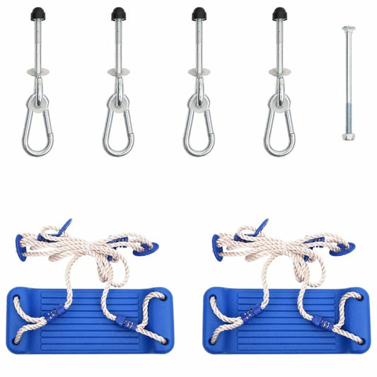 VIDAXL Sièges De Balançoire Avec Pierres D'escalade 2 Pcs Bleu Pe