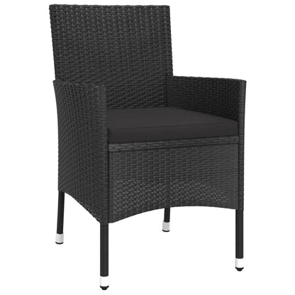 VIDAXL Ensemble De Salle à Manger De Jardin Avec Coussins 3 Pcs Noir