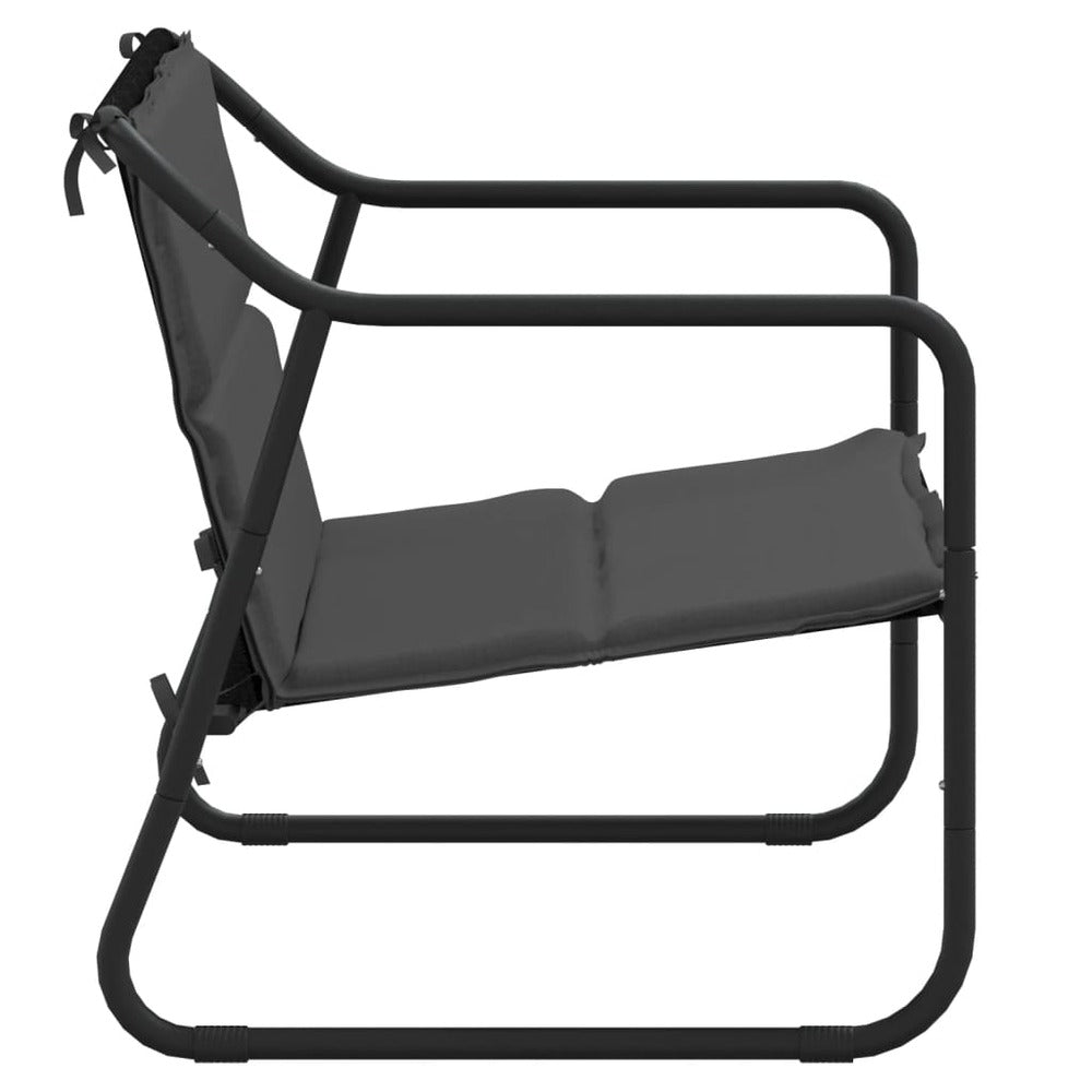 VIDAXL Banc De Jardin à 2 Places Avec Coussin Anthracite Acier