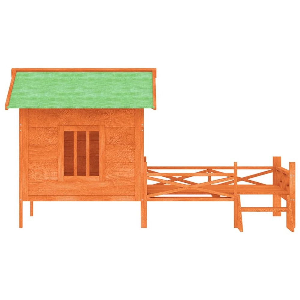 VIDAXL Chenil Marron 159x120x88,5 Cm Bois De Pin Solide