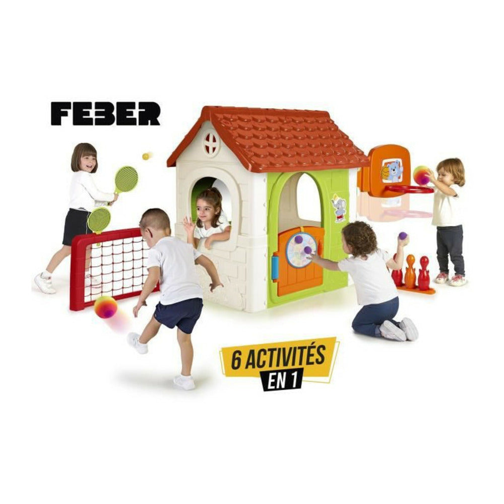 Feber - Maison De Jeu Avec 6 Activités Sportives Inclues Et Accessoires