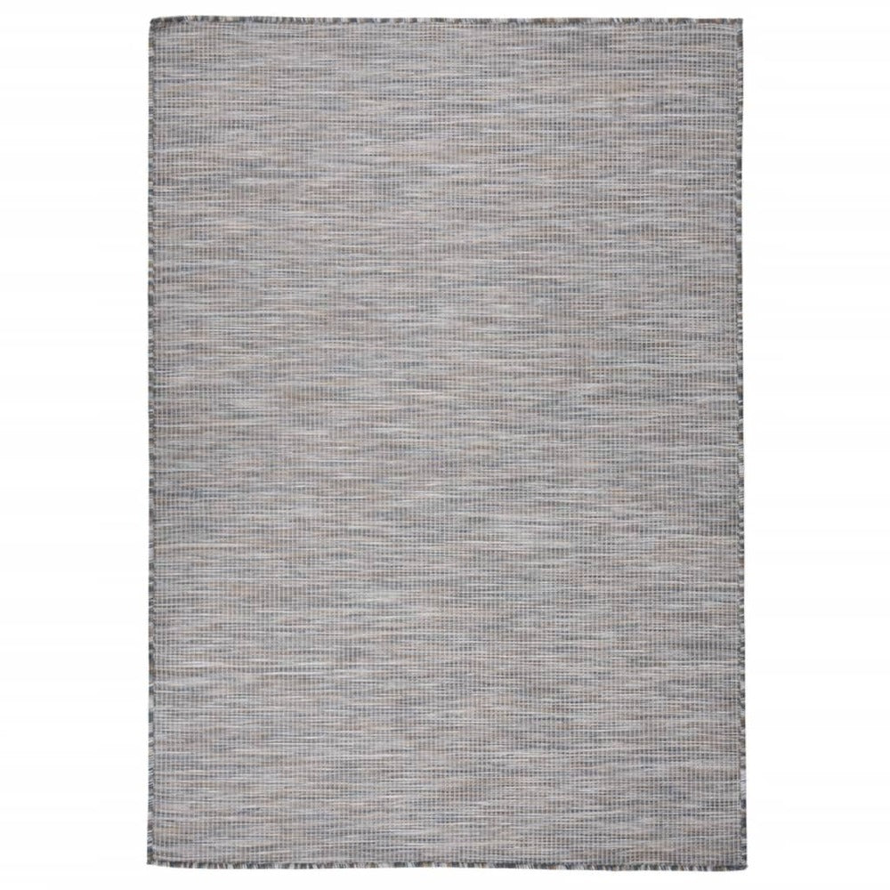 VIDAXL Tapis à Tissage Plat D'extérieur 140x200 Cm Marron Et Noir