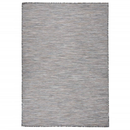 VIDAXL Tapis à Tissage Plat D'extérieur 140x200 Cm Marron Et Noir