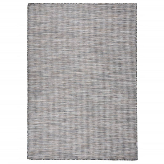 VIDAXL Tapis à Tissage Plat D'extérieur 140x200 Cm Marron Et Noir