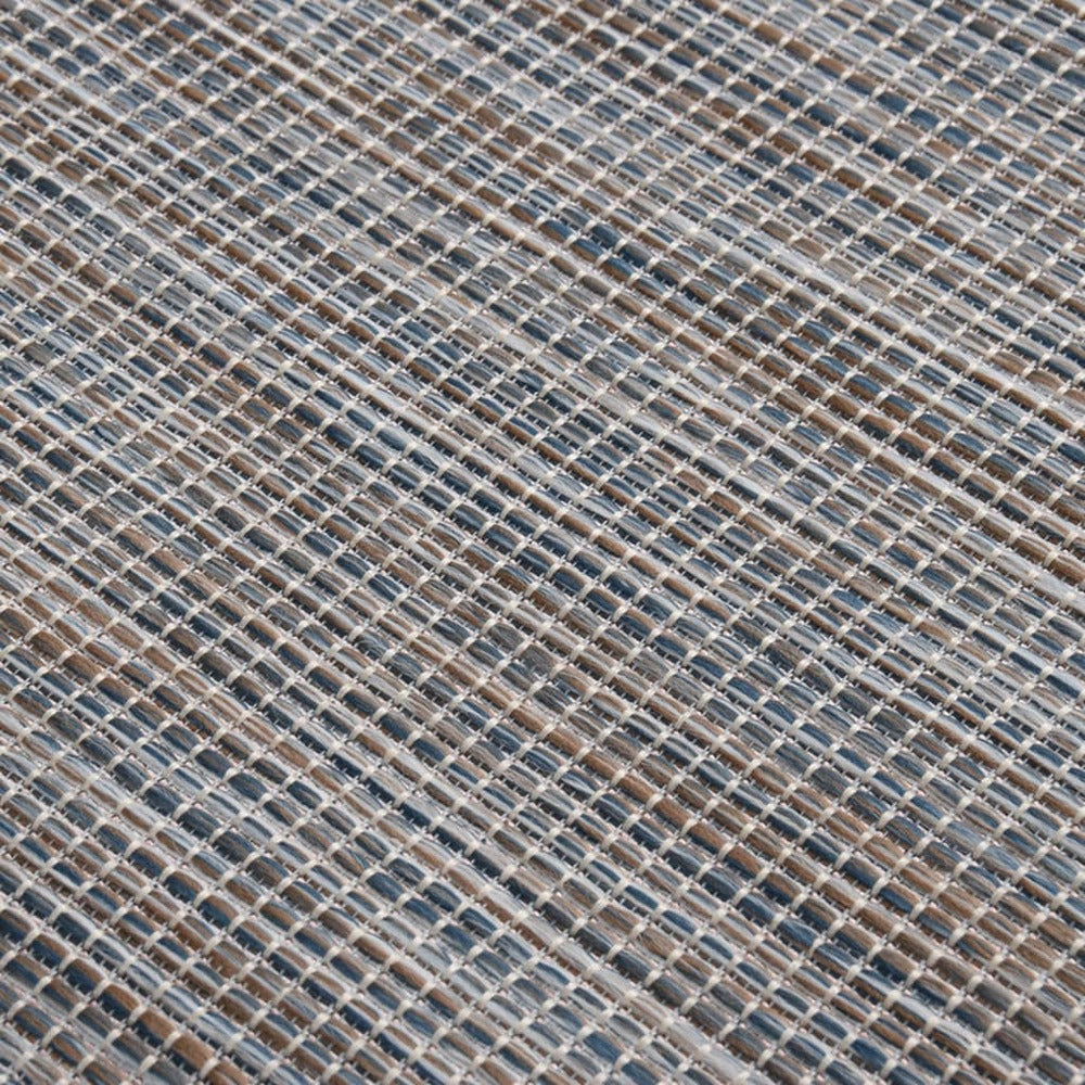 VIDAXL Tapis à Tissage Plat D'extérieur 140x200 Cm Marron Et Noir