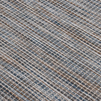 VIDAXL Tapis à Tissage Plat D'extérieur 140x200 Cm Marron Et Noir