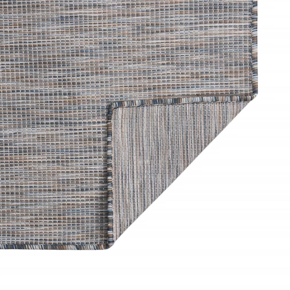VIDAXL Tapis à Tissage Plat D'extérieur 140x200 Cm Marron Et Noir