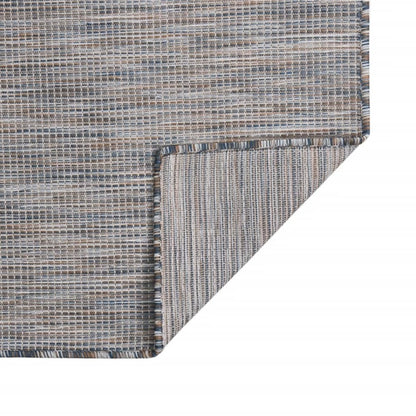 VIDAXL Tapis à Tissage Plat D'extérieur 140x200 Cm Marron Et Noir