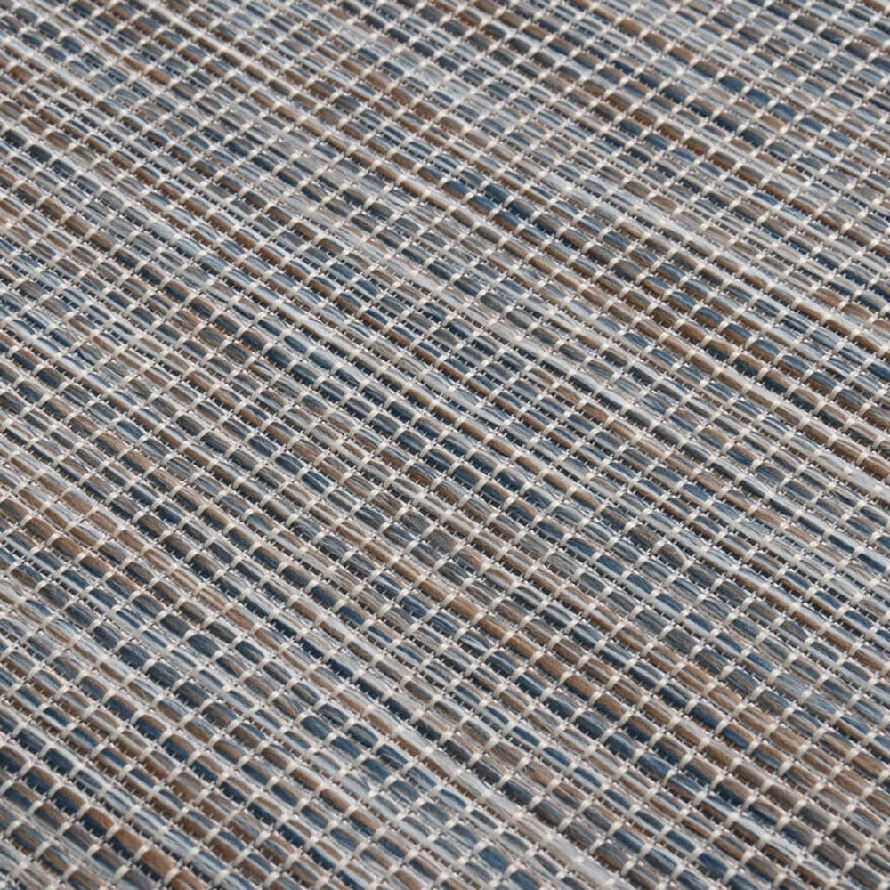 VIDAXL Tapis à Tissage Plat D'extérieur 100x200 Cm Marron Et Noir