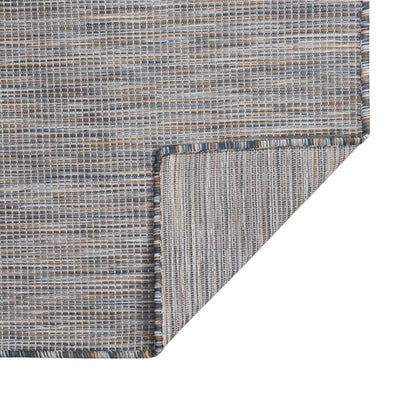VIDAXL Tapis à Tissage Plat D'extérieur 100x200 Cm Marron Et Noir