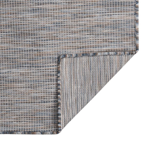 VIDAXL Tapis à Tissage Plat D'extérieur 100x200 Cm Marron Et Noir