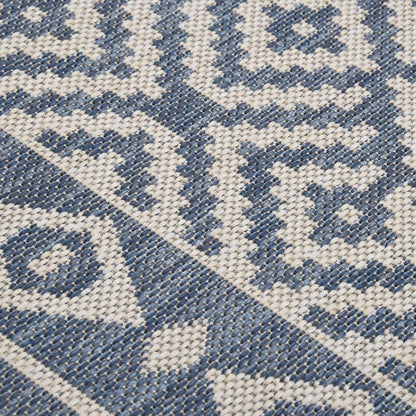 VIDAXL Tapis à Tissage Plat D'extérieur 160x230 Cm Rayures Bleues