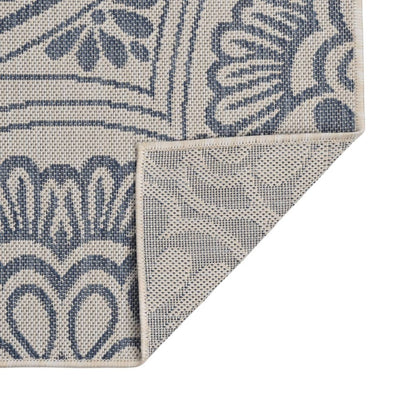 VIDAXL Tapis à Tissage Plat D'extérieur 140x200 Cm Motif Bleu