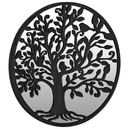 VIDAXL Miroir De Jardin Noir 60x2,5 Cm Fer Rond Utilisation Extérieure