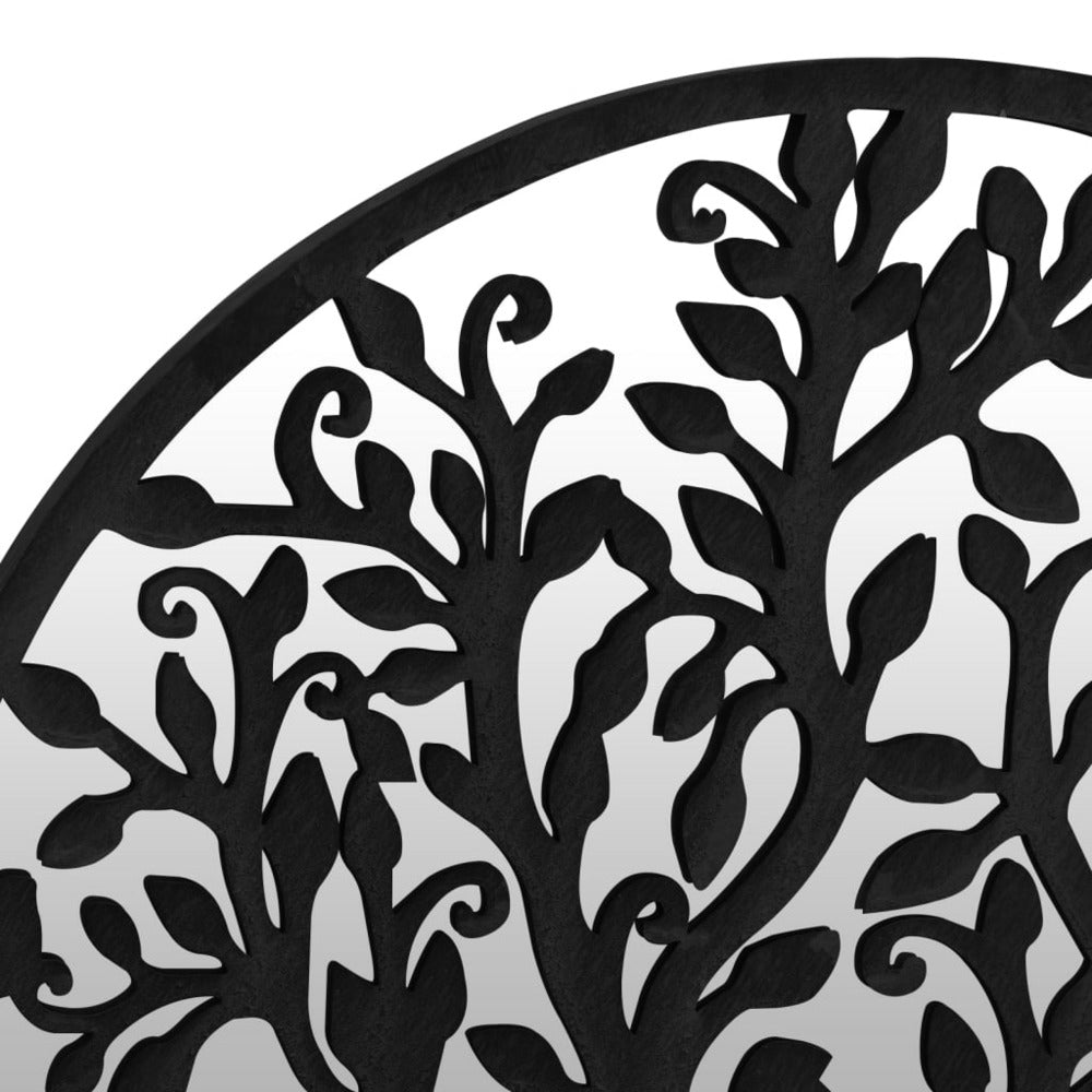 VIDAXL Miroir De Jardin Noir 60x2,5 Cm Fer Rond Utilisation Extérieure