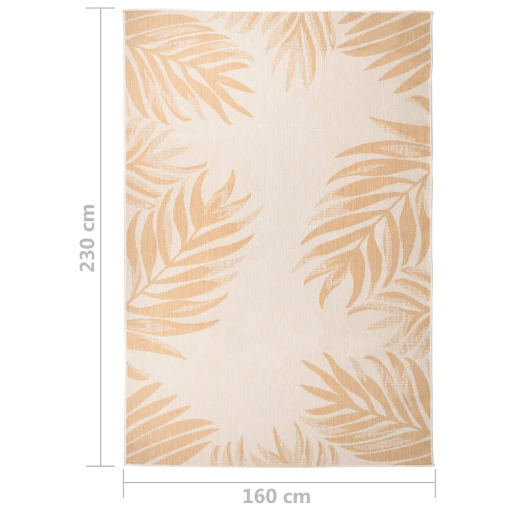 VIDAXL Tapis à Tissage Plat D'extérieur 160x230 Cm Motif De Feuille