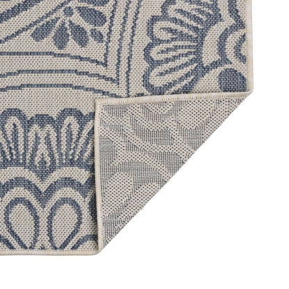 VIDAXL Tapis à Tissage Plat D'extérieur 80x150 Cm Motif Bleu