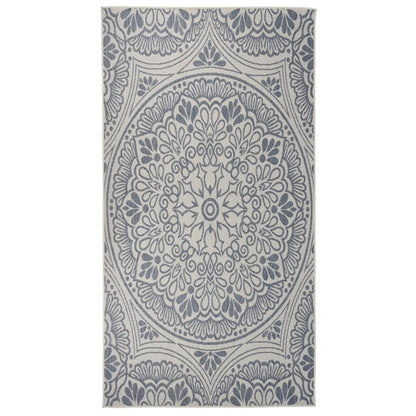 VIDAXL Tapis à Tissage Plat D'extérieur 80x150 Cm Motif Bleu