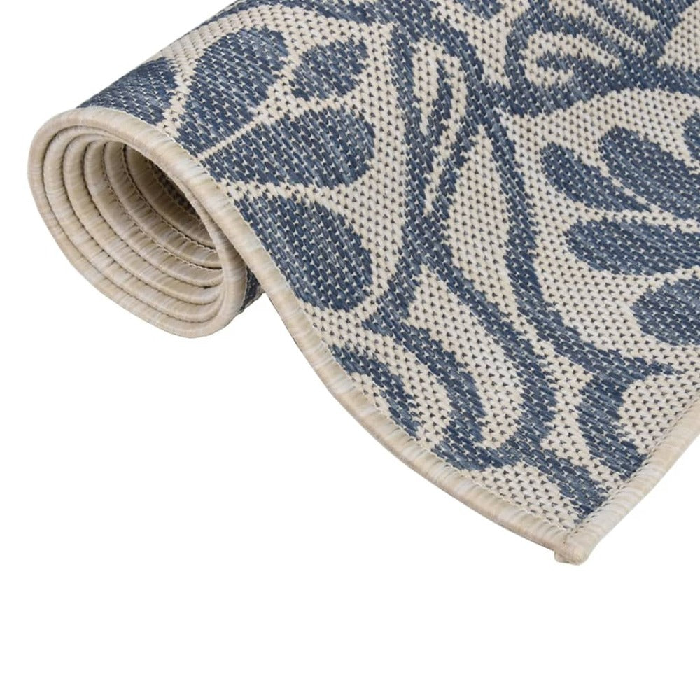 VIDAXL Tapis à Tissage Plat D'extérieur 80x150 Cm Motif Bleu