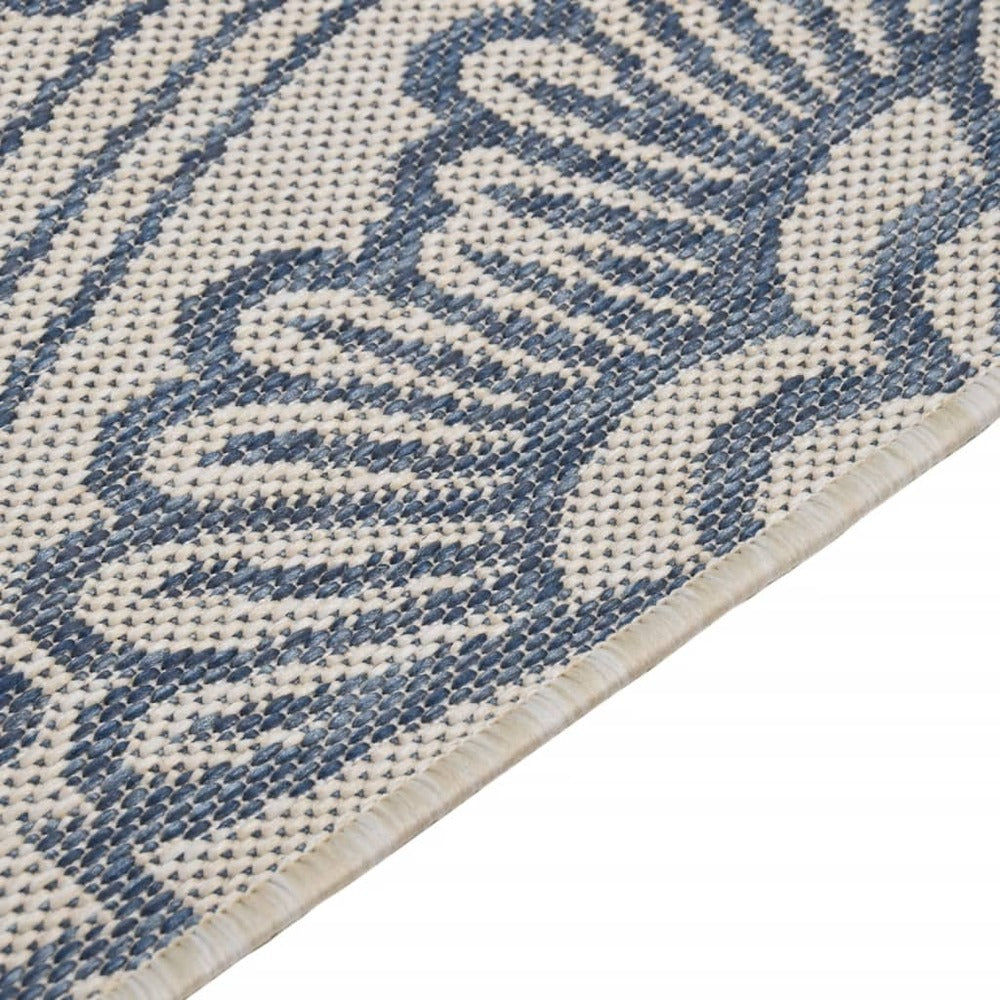 VIDAXL Tapis à Tissage Plat D'extérieur 80x150 Cm Motif Bleu
