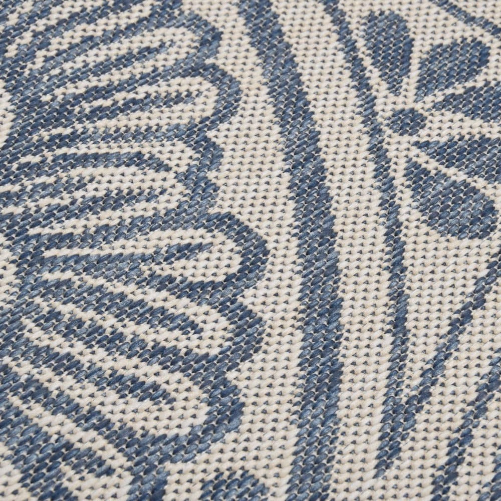 VIDAXL Tapis à Tissage Plat D'extérieur 80x150 Cm Motif Bleu