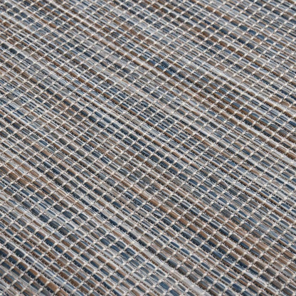 VIDAXL Tapis à Tissage Plat D'extérieur 160x230 Cm Marron Et Noir