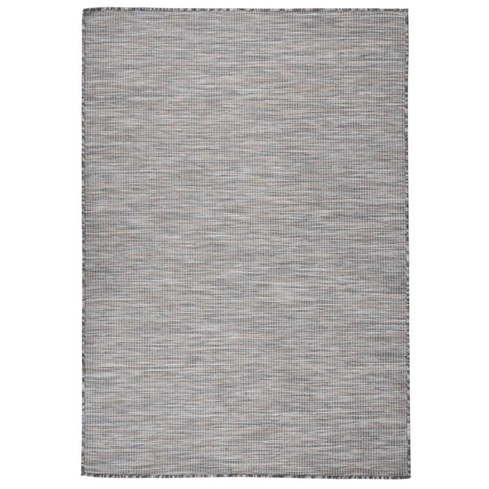 VIDAXL Tapis à Tissage Plat D'extérieur 160x230 Cm Marron Et Noir