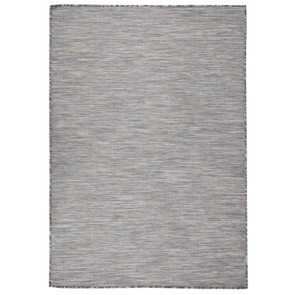 VIDAXL Tapis à Tissage Plat D'extérieur 160x230 Cm Marron Et Noir