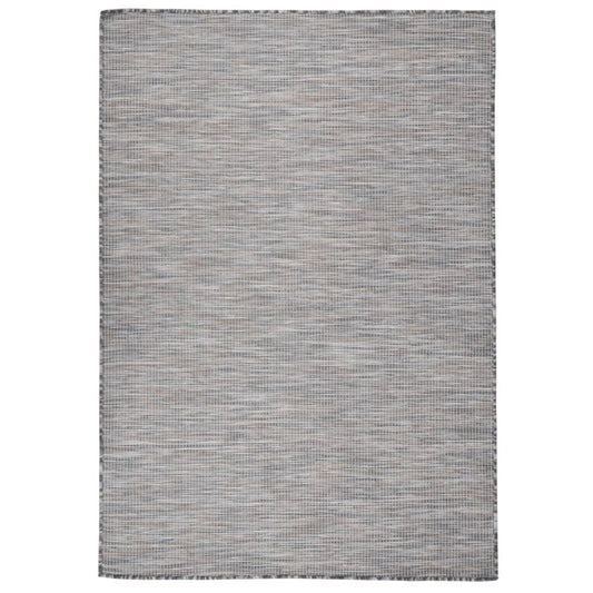 VIDAXL Tapis à Tissage Plat D'extérieur 160x230 Cm Marron Et Noir