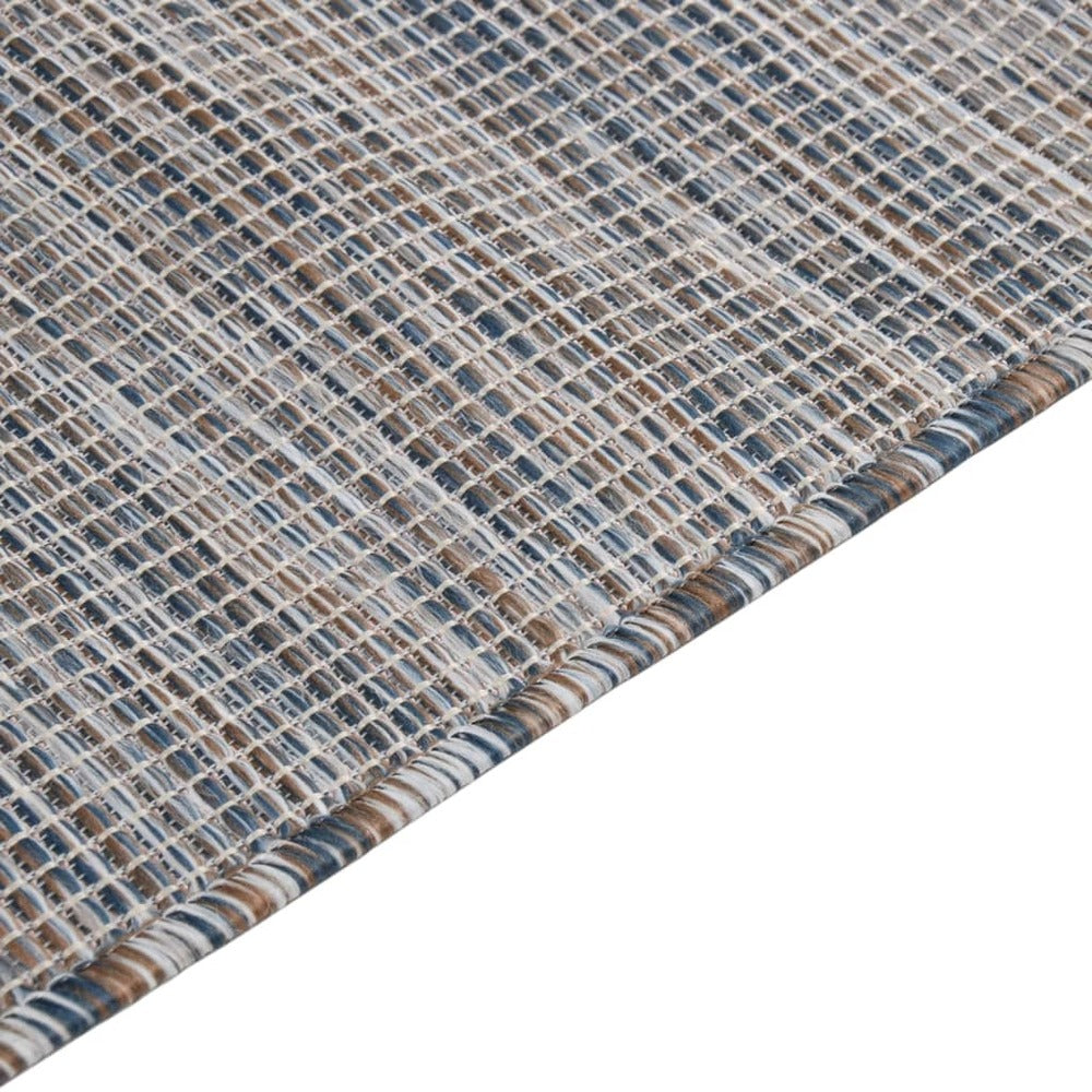 VIDAXL Tapis à Tissage Plat D'extérieur 160x230 Cm Marron Et Noir