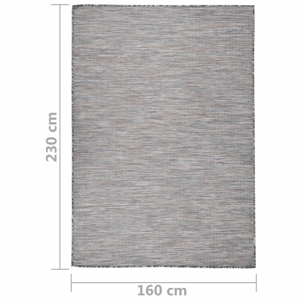 VIDAXL Tapis à Tissage Plat D'extérieur 160x230 Cm Marron Et Noir