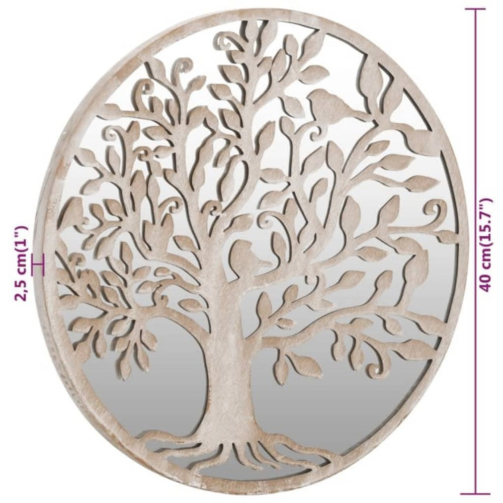 VIDAXL Miroir De Jardin Sable 40x2,5cm Fer Rond Utilisation Extérieure