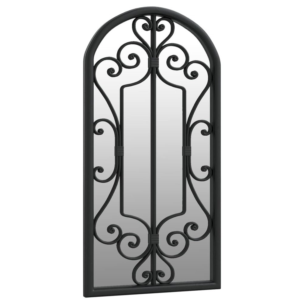 VIDAXL Miroir De Jardin Noir 70x30 Cm Fer Pour Utilisation Extérieure